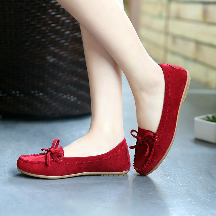 Chaussures plates pour femmes à bout rond et coupe basse