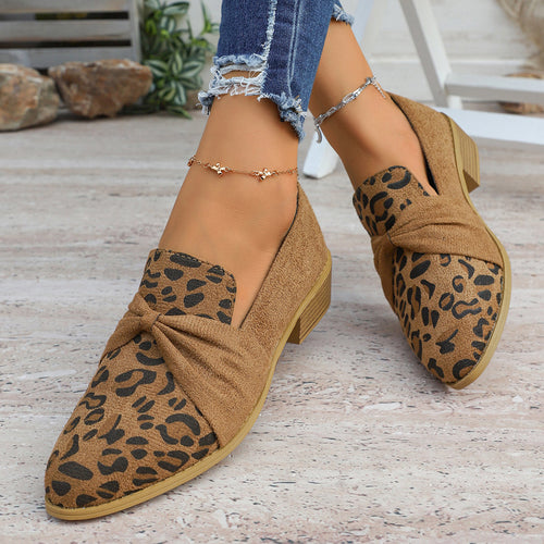 Womens Chunky Heel Pumps with Metal Chain and Round Toe