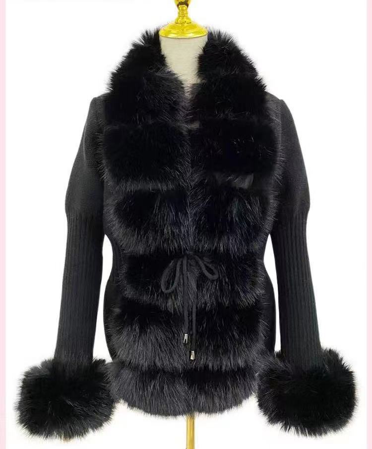 Gilet en Tricot Femme avec Manches Amovibles Couleur Unie Patte de Boutonnage