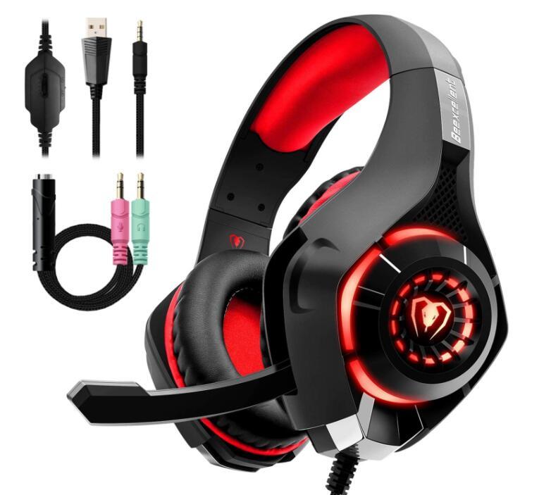 Beexcellent Stereo Gaming Headset with Mic LED Light for PS4, PC, Phone, Laptop