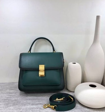 Leather Cowhide Women's Retro Square Shoulder Bag