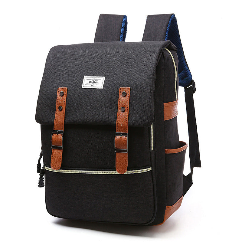 Vintage Canvas Laptop Backpack with USB Charging for Men and Women