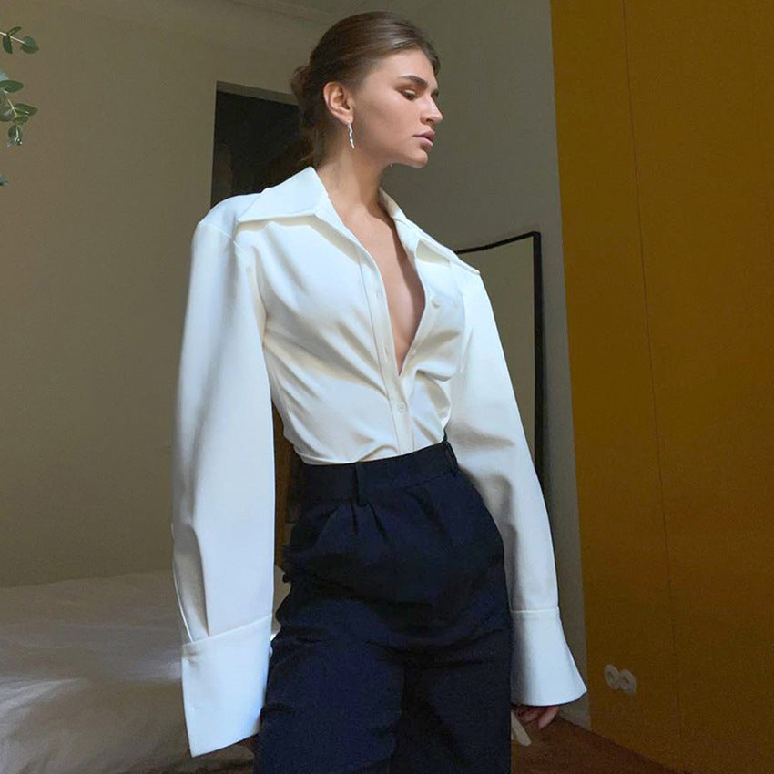 Women's Casual High-End White All-Match Cardigan