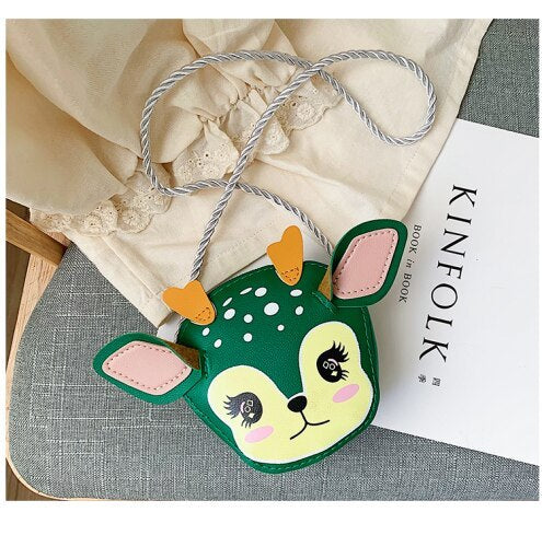 Mini sac bandoulière pour filles en cuir PU, design animal de dessin animé