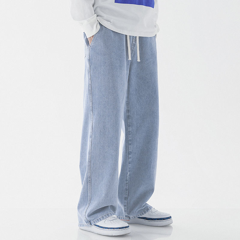 Men's Casual Loose Fit Straight Cotton Jeans