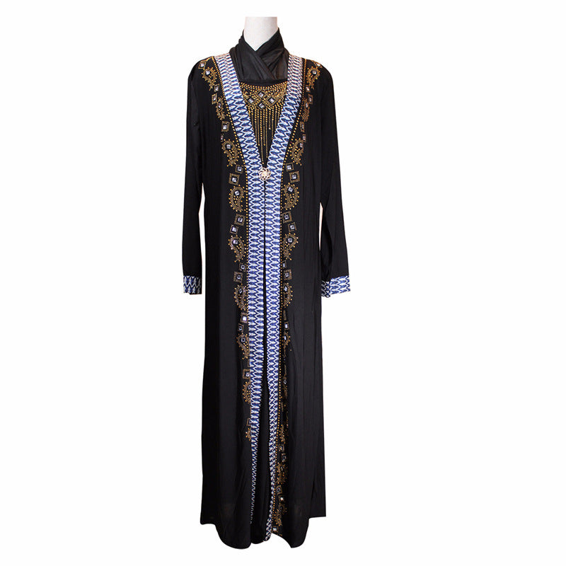 فستان رمضان المسلم الخرز كريستال القنب
