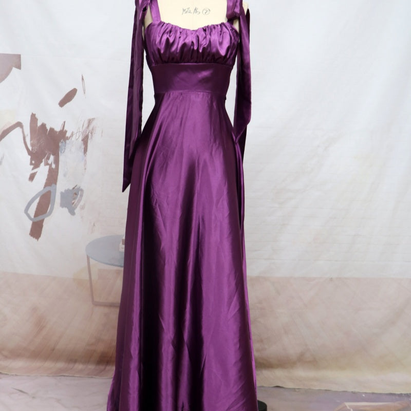 Robe de soirée sans manches en polyester pour demoiselle d'honneur