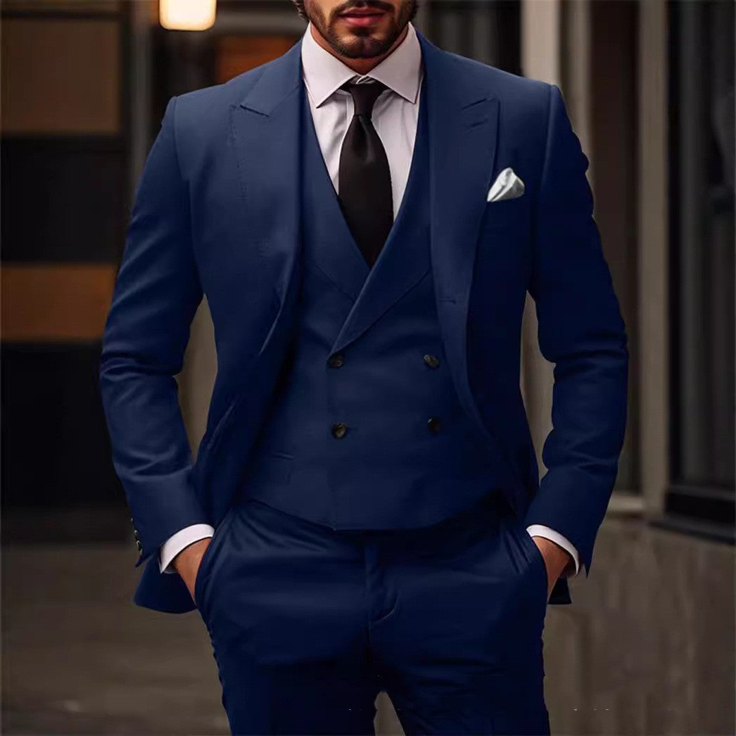 Plus Size Three-Piece Cotton Blend Dress Suit