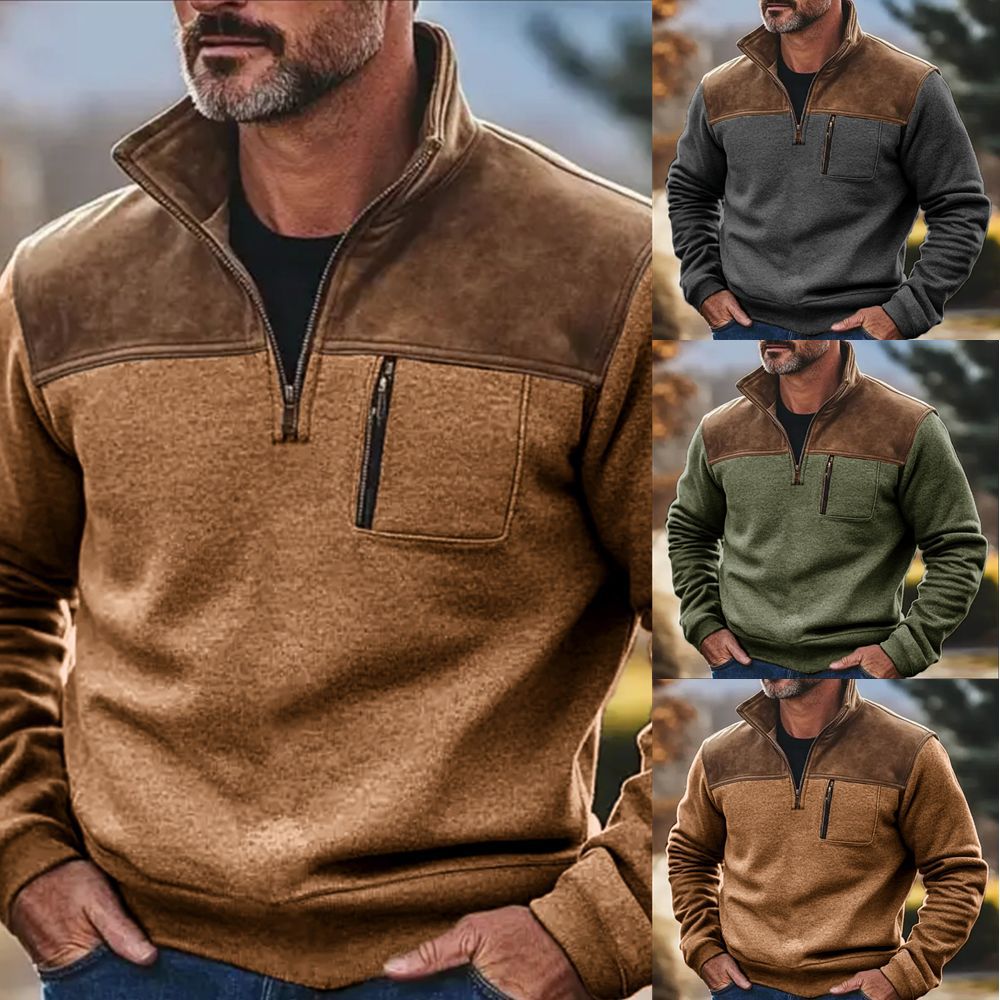 Manteau pull en molleton zippé décontracté pour hommes