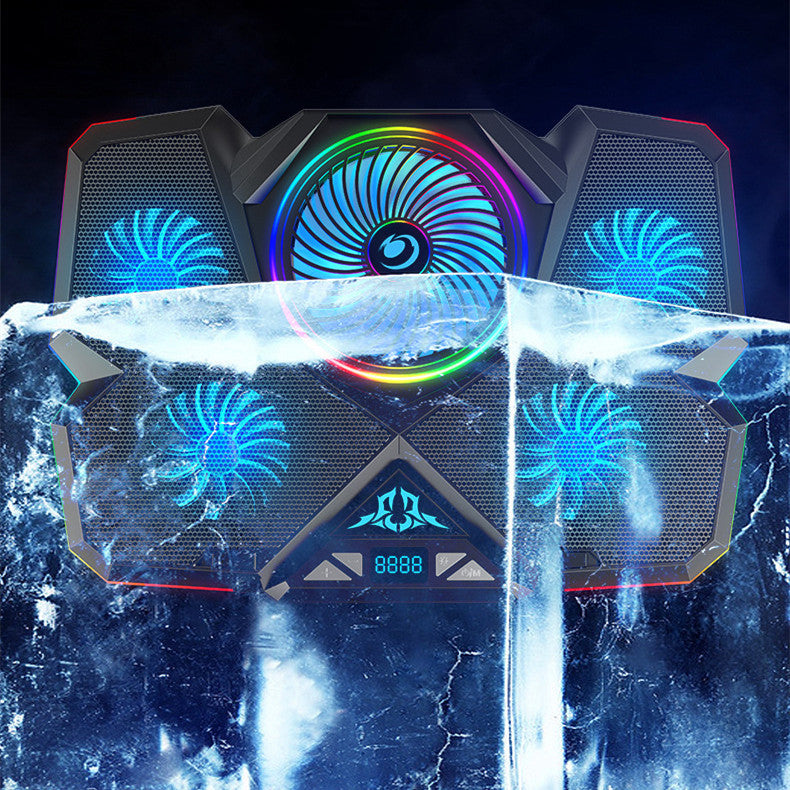 Refroidisseur de base pour ordinateur portable avec ventilateur silencieux, éclairage RGB, double USB, hauteur réglable