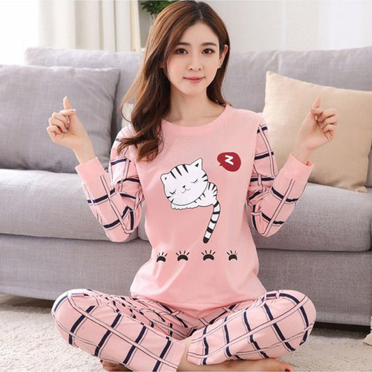 Cartoon Two-Piece Milk Silk Pajama Set