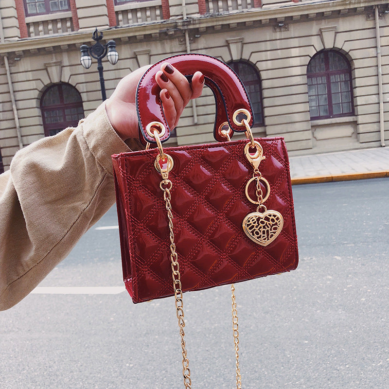 Sac à bandoulière en losange en similicuir pour femme