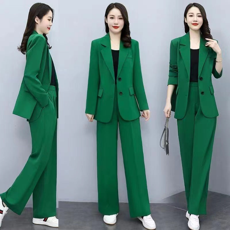 Tailleur pantalon deux pièces pour femme à jambes larges