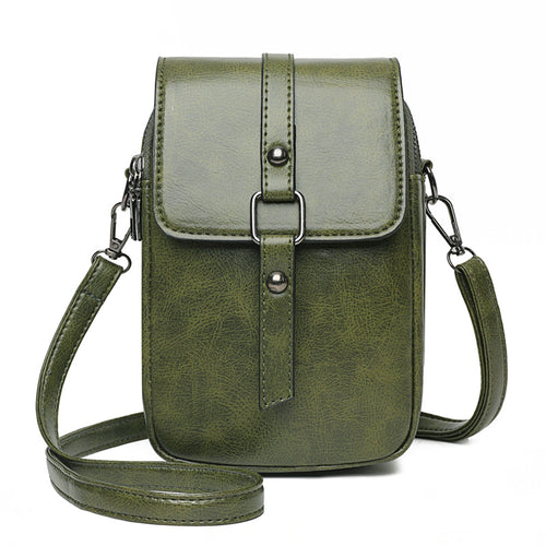 Elegant Mini PU Crossbody Phone and Coin Purse with Nylon Lining