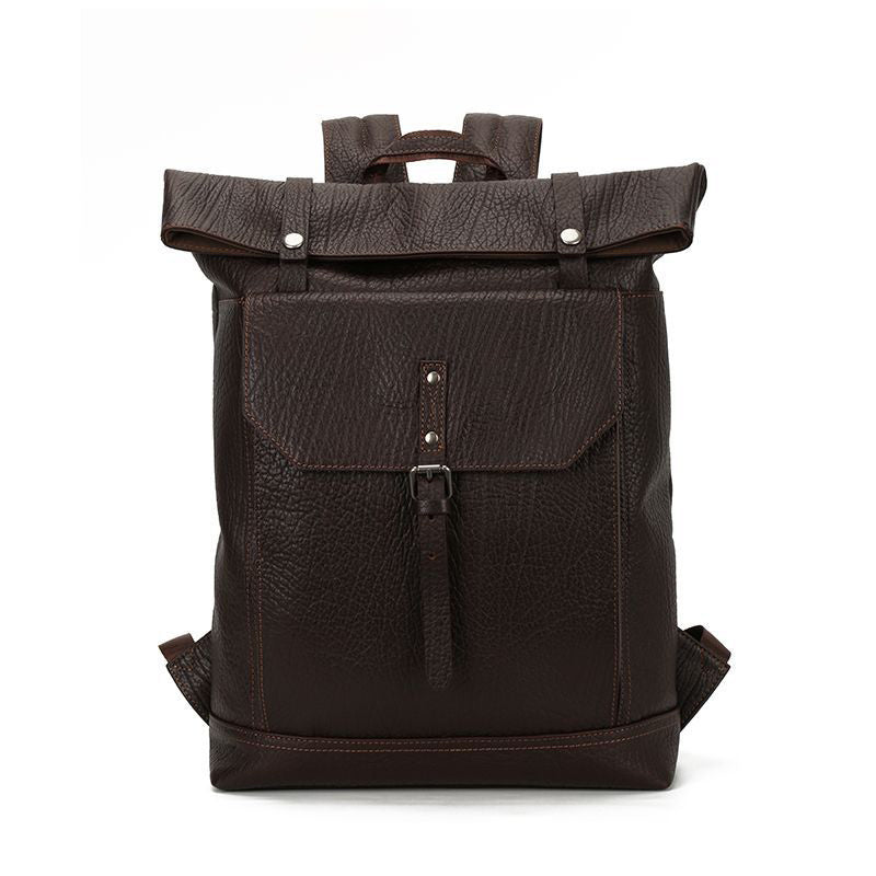 Men's Large Capacity Leather Shoulder Backpack