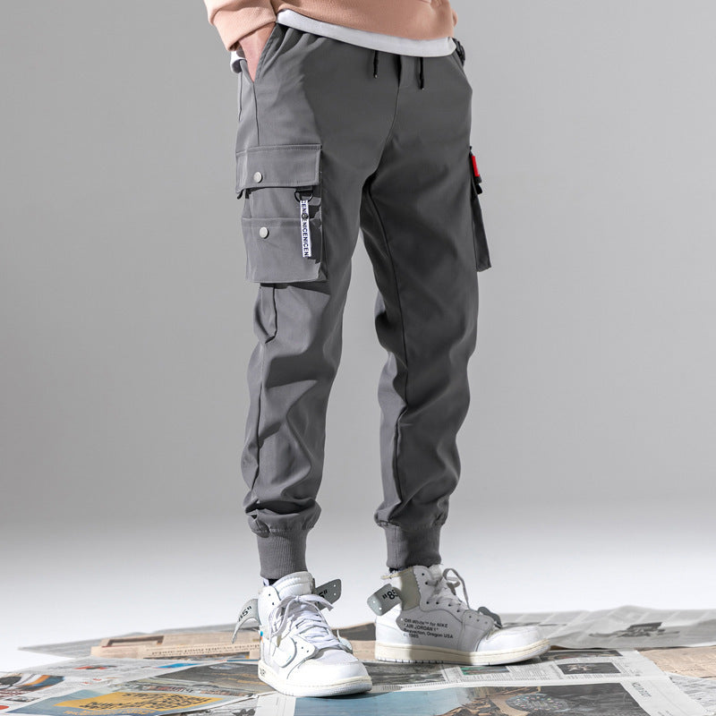 Pantalon rembourré en velours automne-hiver avec poche signature