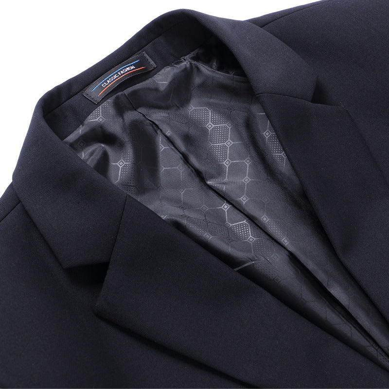 Costume deux boutons à col plat pour homme, toutes saisons, en mélange de fibres d'acétate