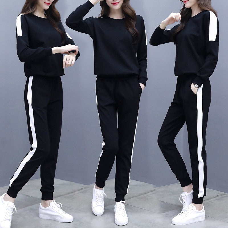 Ensemble pantalon et sweat à capuche décontracté pour femme, style OL