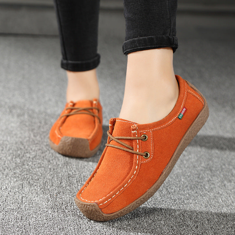 Chaussures plates décontractées pour femmes enceintes en cuir recyclé