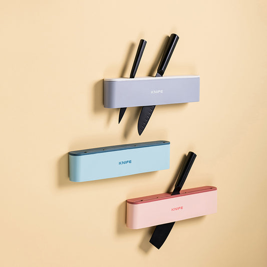Wall-Mounted Kitchen Knife Holder 35.7cm Suction Tool Rack