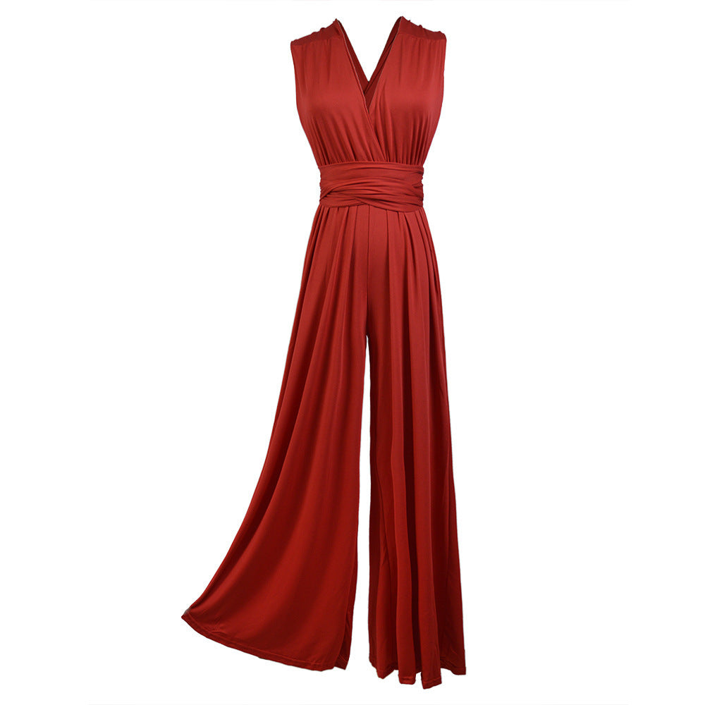 Women's Multi-Rope Cross Bandage Cropped Jumpsuit