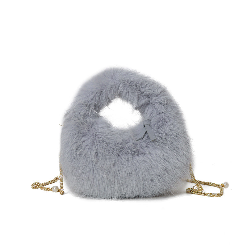 Sac à main en peluche pour femme 22x10x6cm