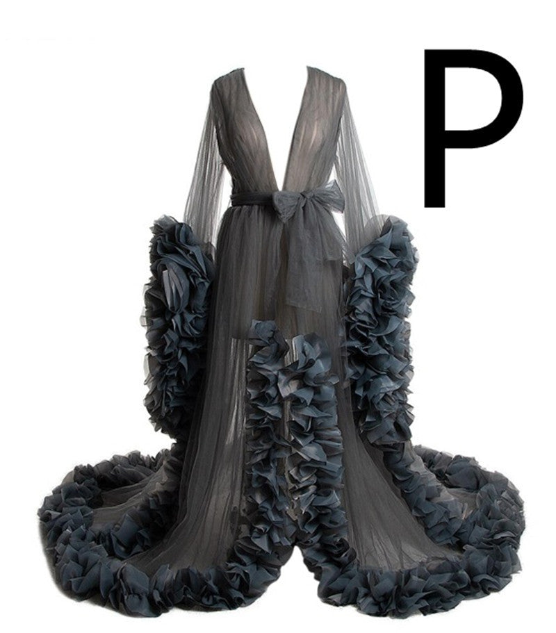 Robe longue en tulle pour femmes enceintes en fibre de polyester