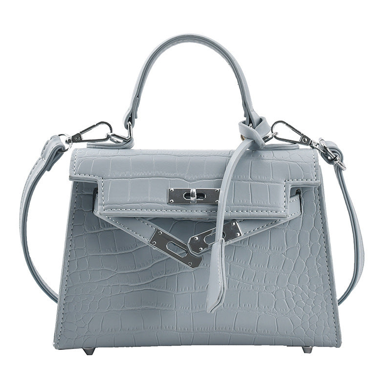 French Niche Stone Pattern Small Kelly Handbag for Women