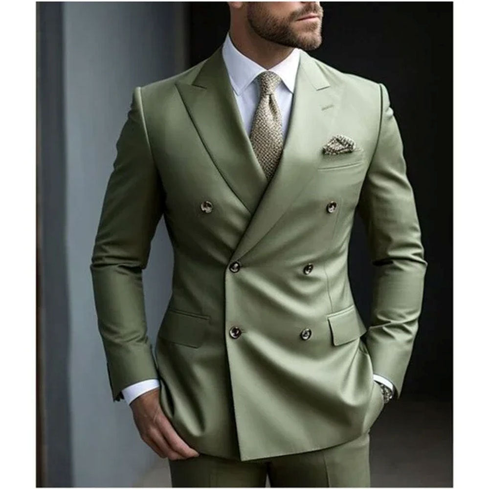 Men's Slim Fit Two-Piece Business Casual Suit Set