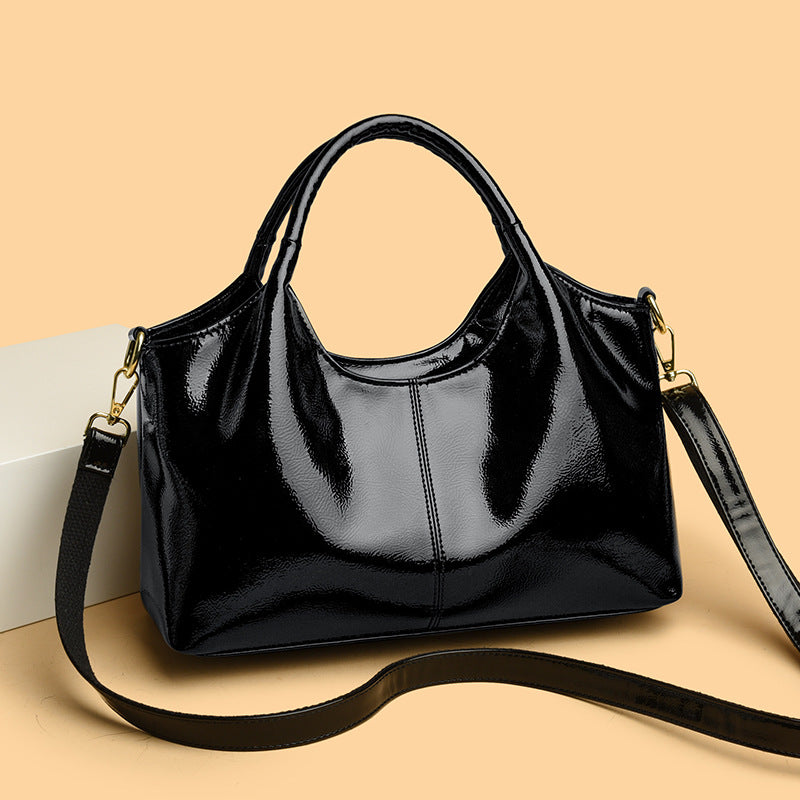 Sac de banlieue en cuir véritable brillant de qualité supérieure