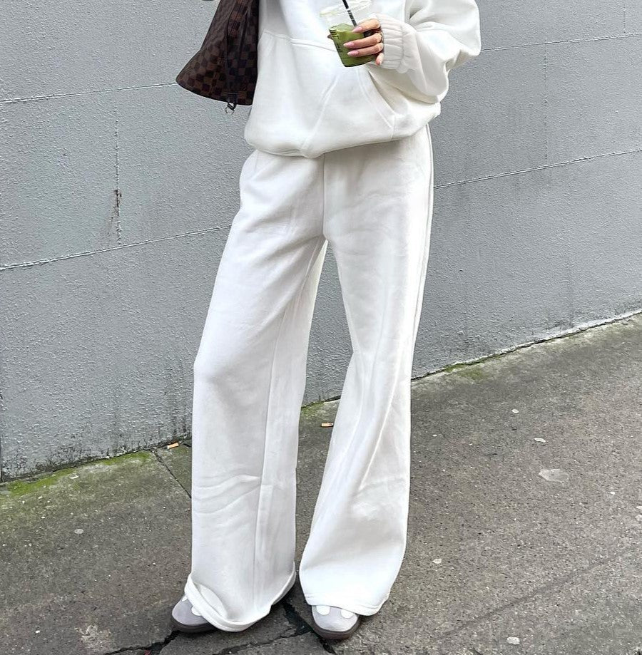 High Waist Straight-Leg Pants Leisure Sports Suit Set