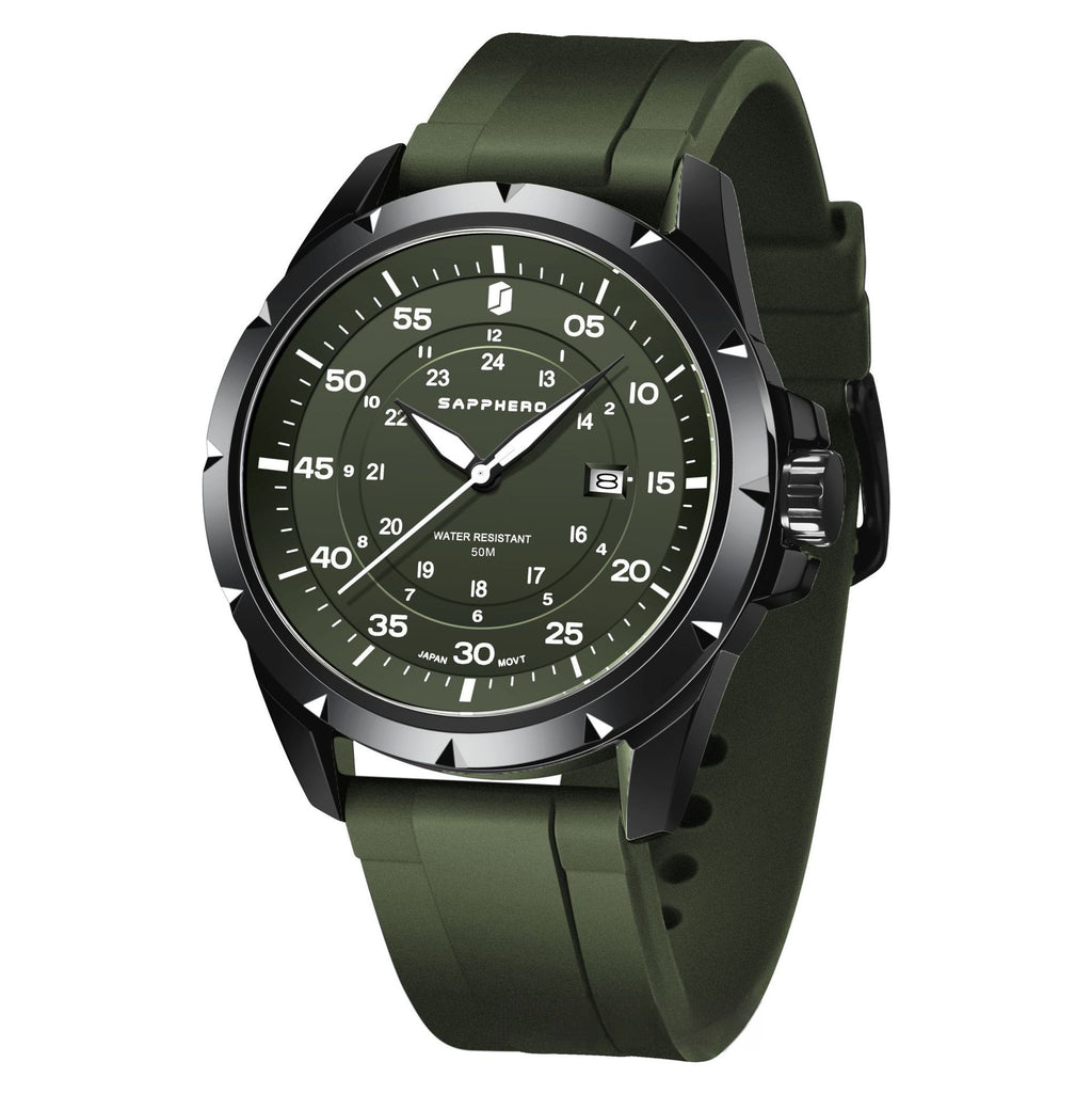 Montre d'examen à quartz étanche en silicone pour homme - Cadeau pour petit ami