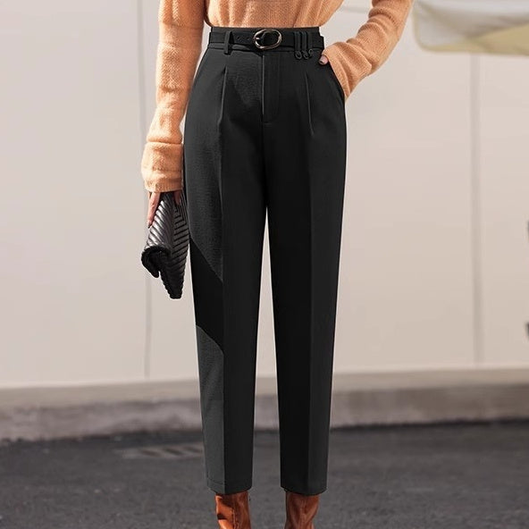 Pantalon Capri amples taille haute épais