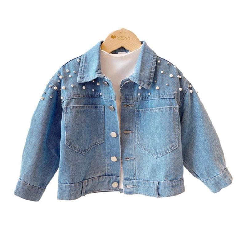 Girls' Blue Cotton Denim Jacket for Girls – Trendy Children's Fashion