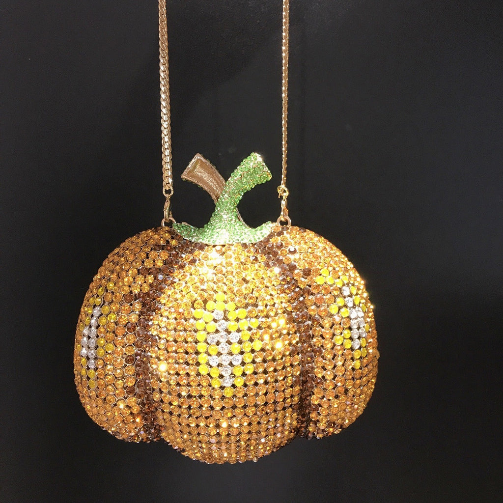حقيبة يد بيضاوية للتجميل من Diamond Pumpkin للنساء 15.5 سم