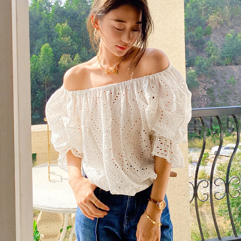 Chemisier en coton blanc de style français, à enfiler, S-XL