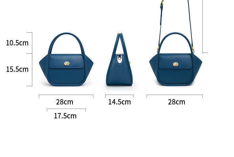 Leather Wing Tote Crossbody Bag with Buckle Closure