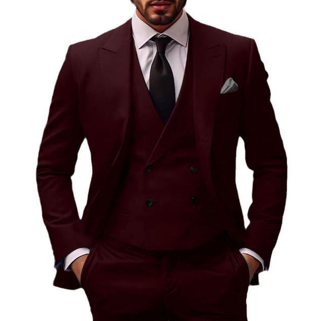 Plus Size Three-Piece Cotton Blend Dress Suit