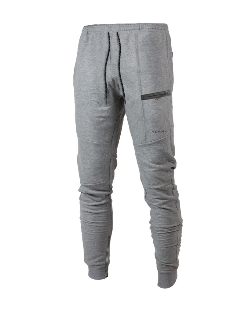 Pantalon de survêtement décontracté en coton pour homme avec taille élastique et poches
