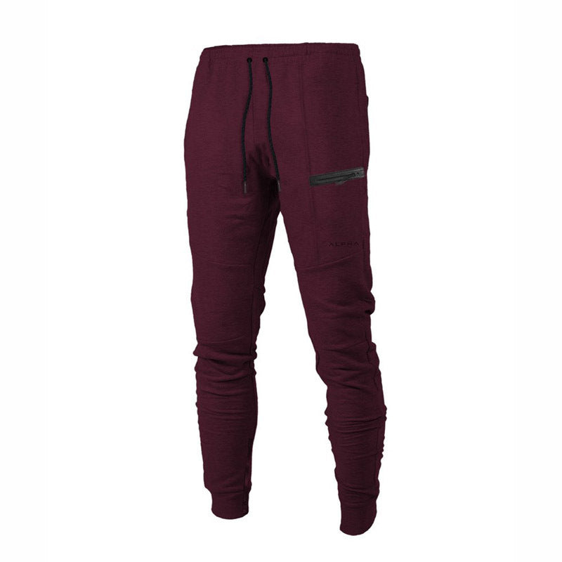 Pantalon de survêtement décontracté en coton pour homme avec taille élastique et poches