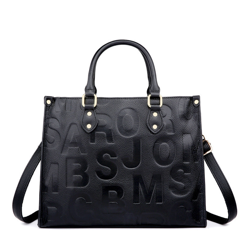 Grand sac cabas noir en PU pour femme
