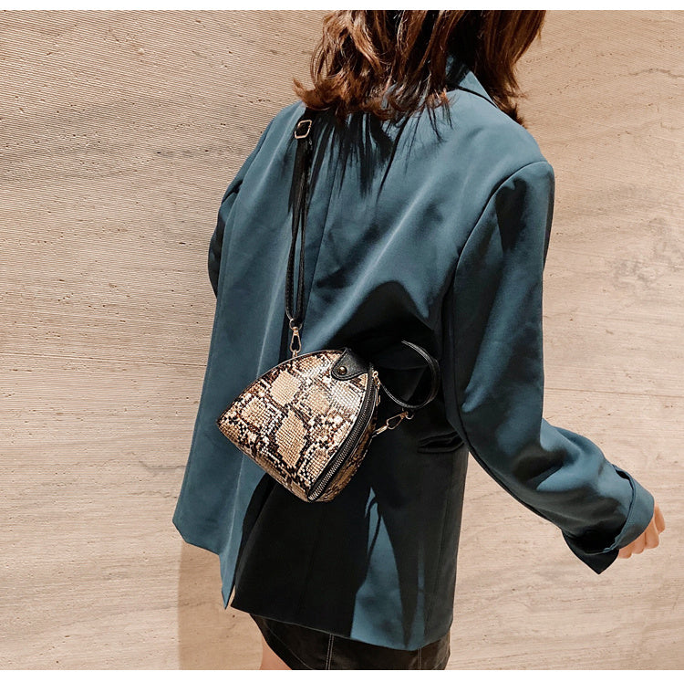 Leopard print triangle bag handbag