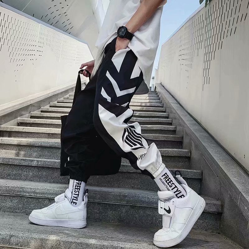 Men's Hiphop Pants Small Feet Leisure Trousers Acetate Fiber