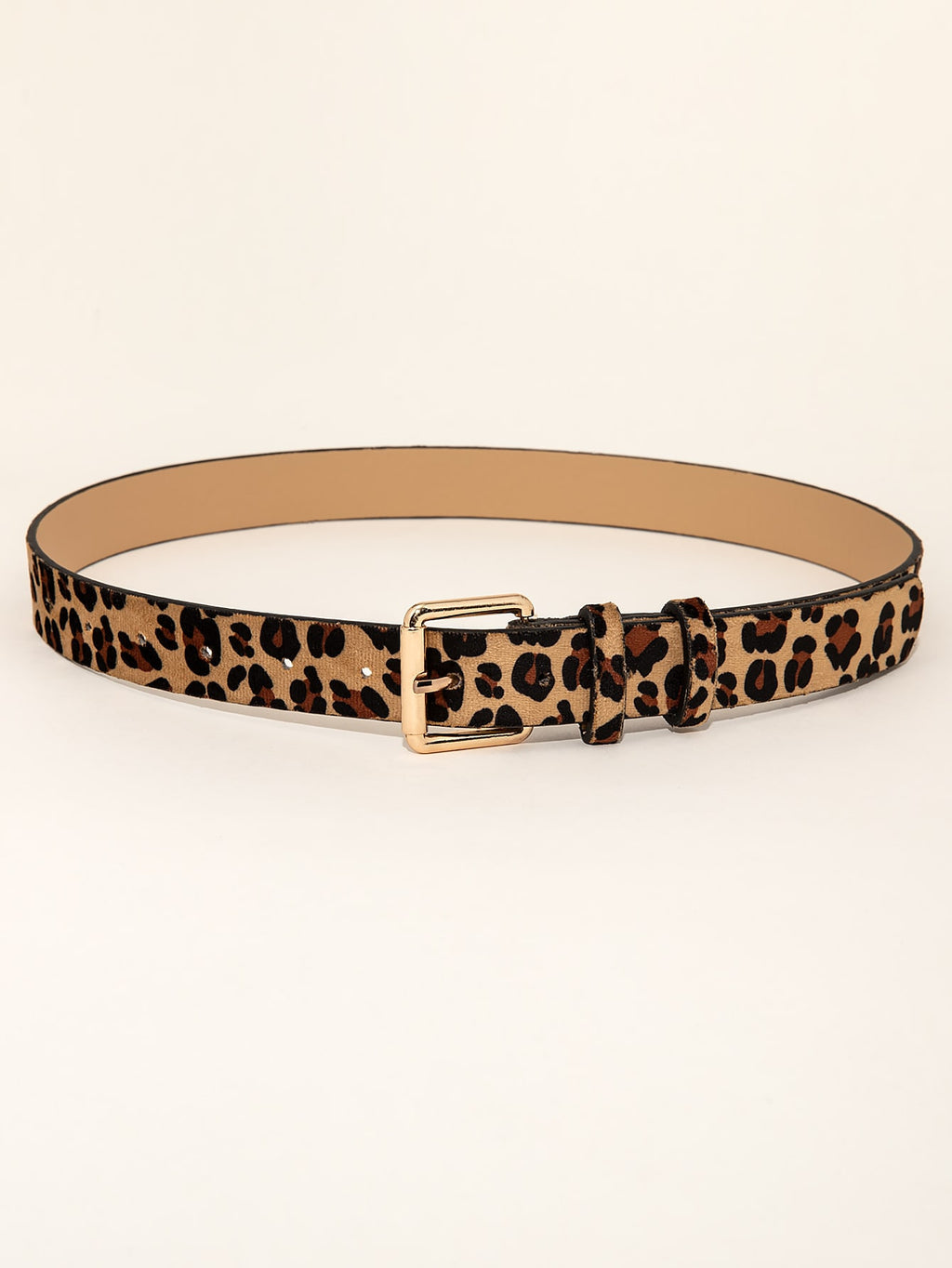 Ceinture d'affaires pour femmes en cuir PU imprimé léopard avec boucle en alliage