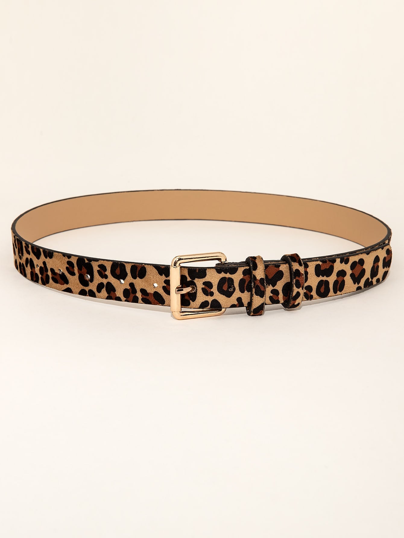 Ceinture d'affaires pour femmes en cuir PU imprimé léopard avec boucle en alliage