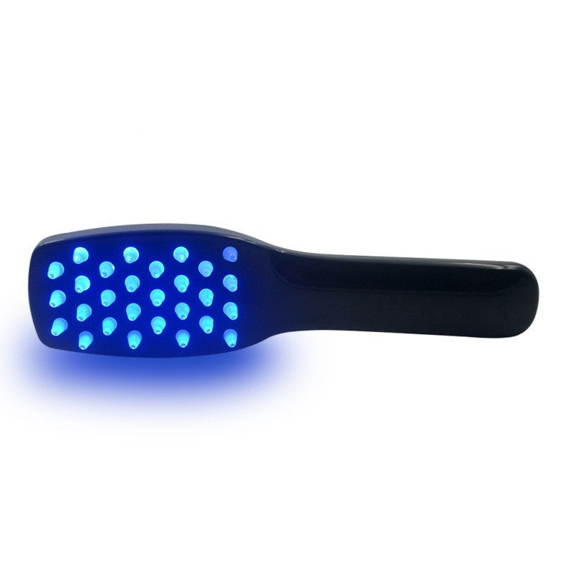 Stimulateur de croissance capillaire à lumière rouge et bleue avec USB, massage par vibration, 3 vitesses, blanc, 18x4,5x3cm