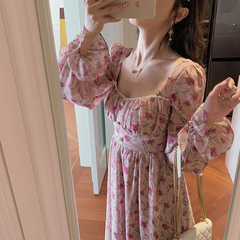 Fairy Bellflower Chiffon Floral Dress