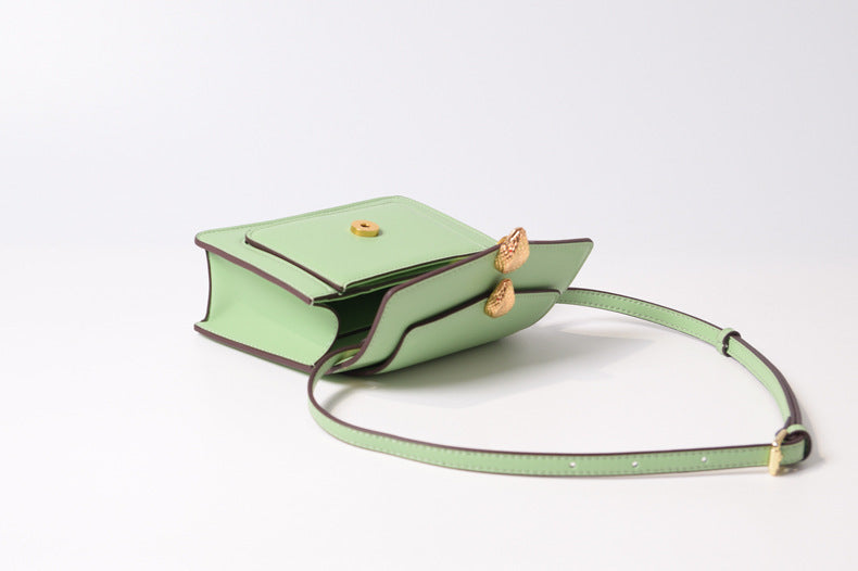 Double Snake Head Small Square Bag with Chain Strap