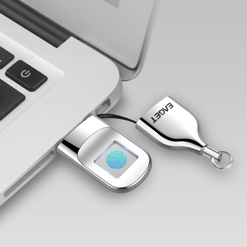 محرك أقراص فلاش USB معدني مشفر ببصمة الإصبع 32 جيجابايت 64 جيجابايت USB 2.0