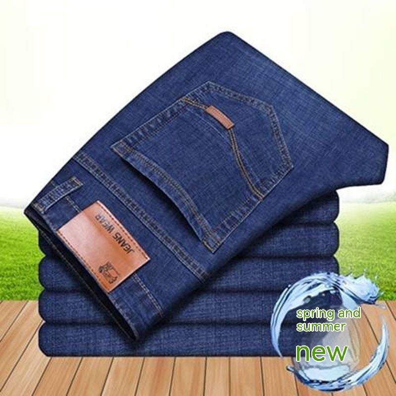 Elastic Straight Tube Loose Casual Men's Jeans